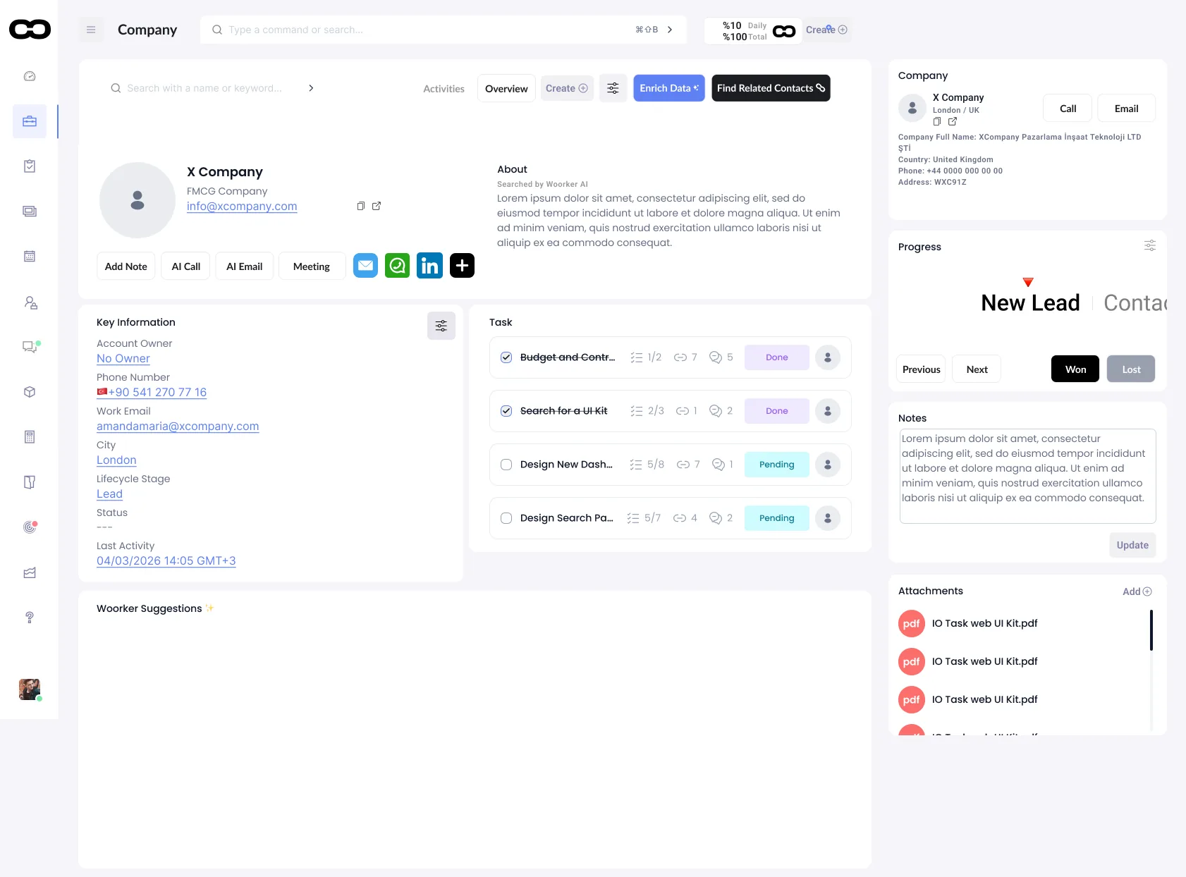Woorker account details