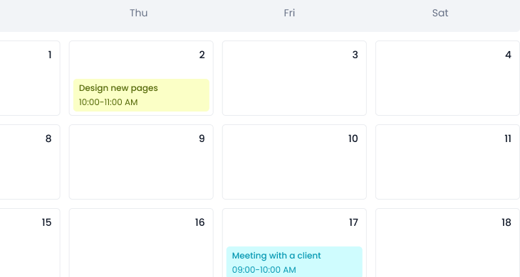 Woorker connected calendar
